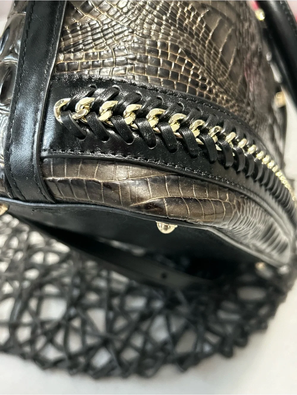 Brahmin Duxbury Graphite Aster Melbourne Leather Satchel